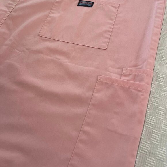Size 2XL Solid Pink Drawstring Scrub Bottoms by Cherokee Workwear - Picture 6 of 10